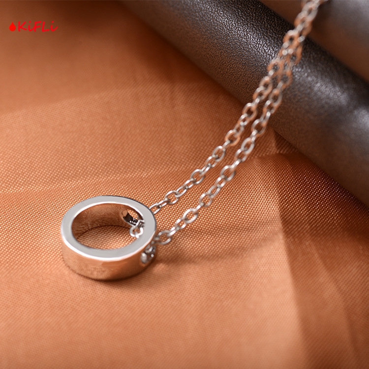 COD (KIFIL) Aksesoris Korea Fashion Kalung Wanita Titanium Gaya Sederhana Liontin Bulat Jewelry