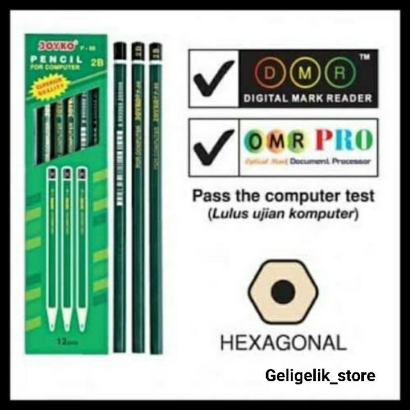 

(LUSIN) PENSIL 2B HIJAU P88 JOYKO