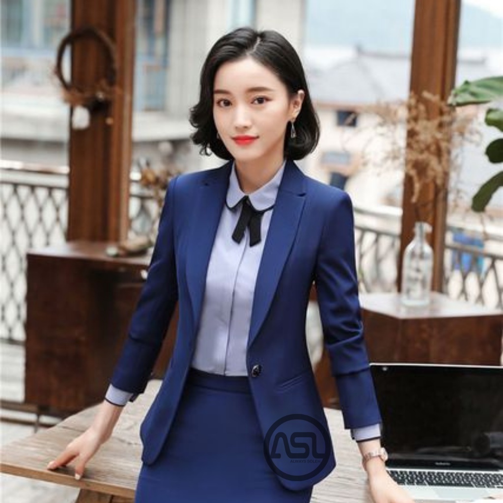 Jas Wanita Navy / Blazer Wanita / Jas Kantor / Blezer Wanita