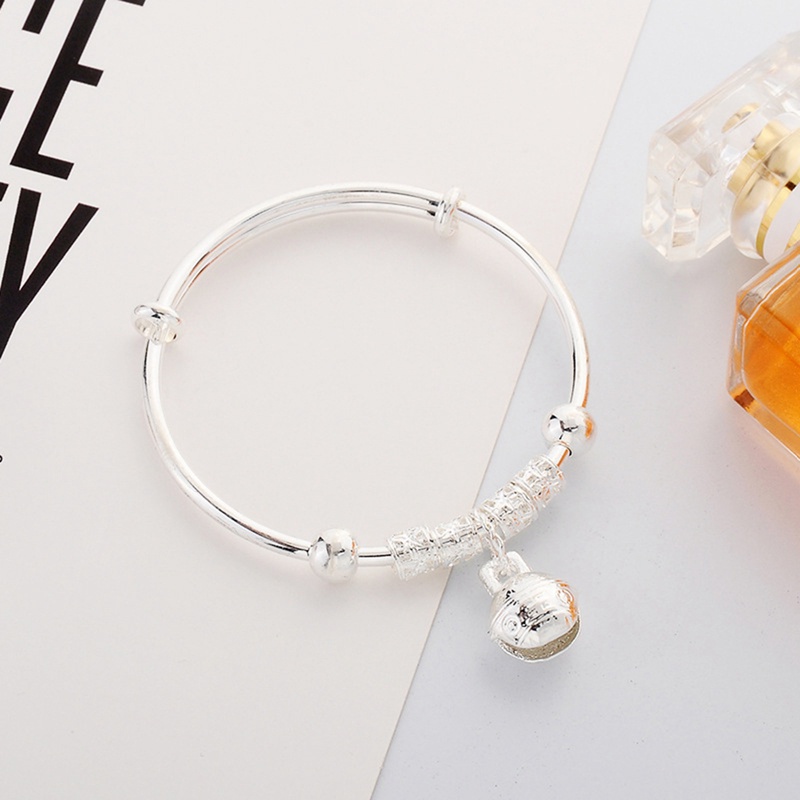 Perhiasan Gelang 925 Sterling Silver Model Bola Lonceng Hollow Dapat Disesuaikan Untuk Wanita