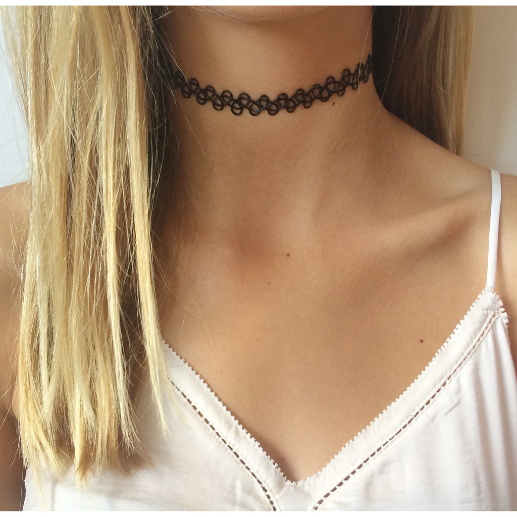 Hello - 1 PC Kalung Wanita Elegan Tattoo Choker /  Model Jaring Ikan / PALING MURAH CEK AJA 