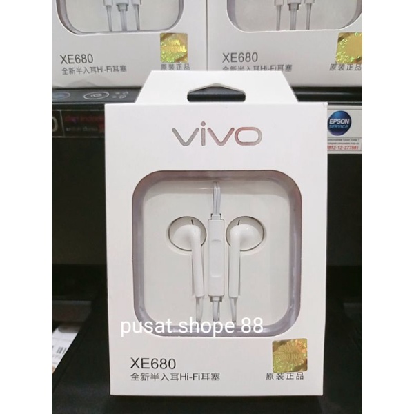 VIVO HEADSET XE680 ORIGINAL 100% SUPPORT SEMUA VIVO Hi-Fi Earphone XE680