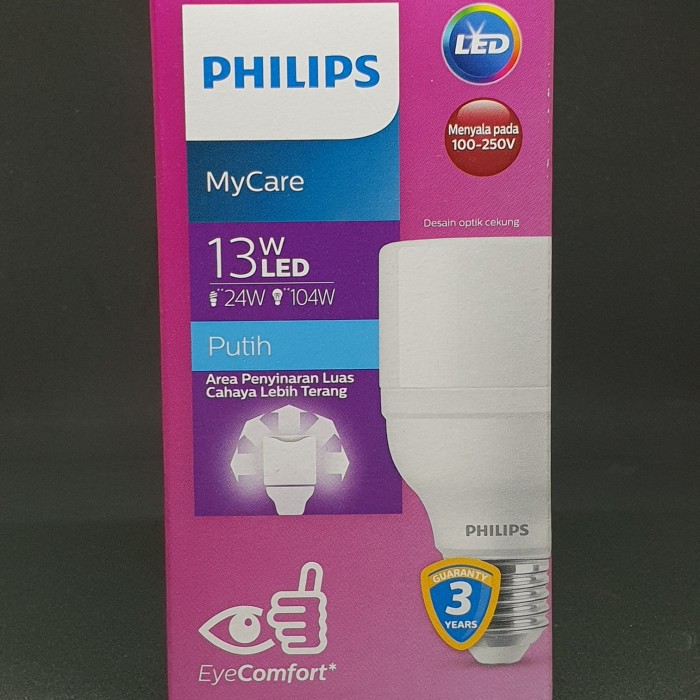 Philips Lampu LED Bright 13 W Putih Mycare E27 Bohlam LED 13 Watt CDL