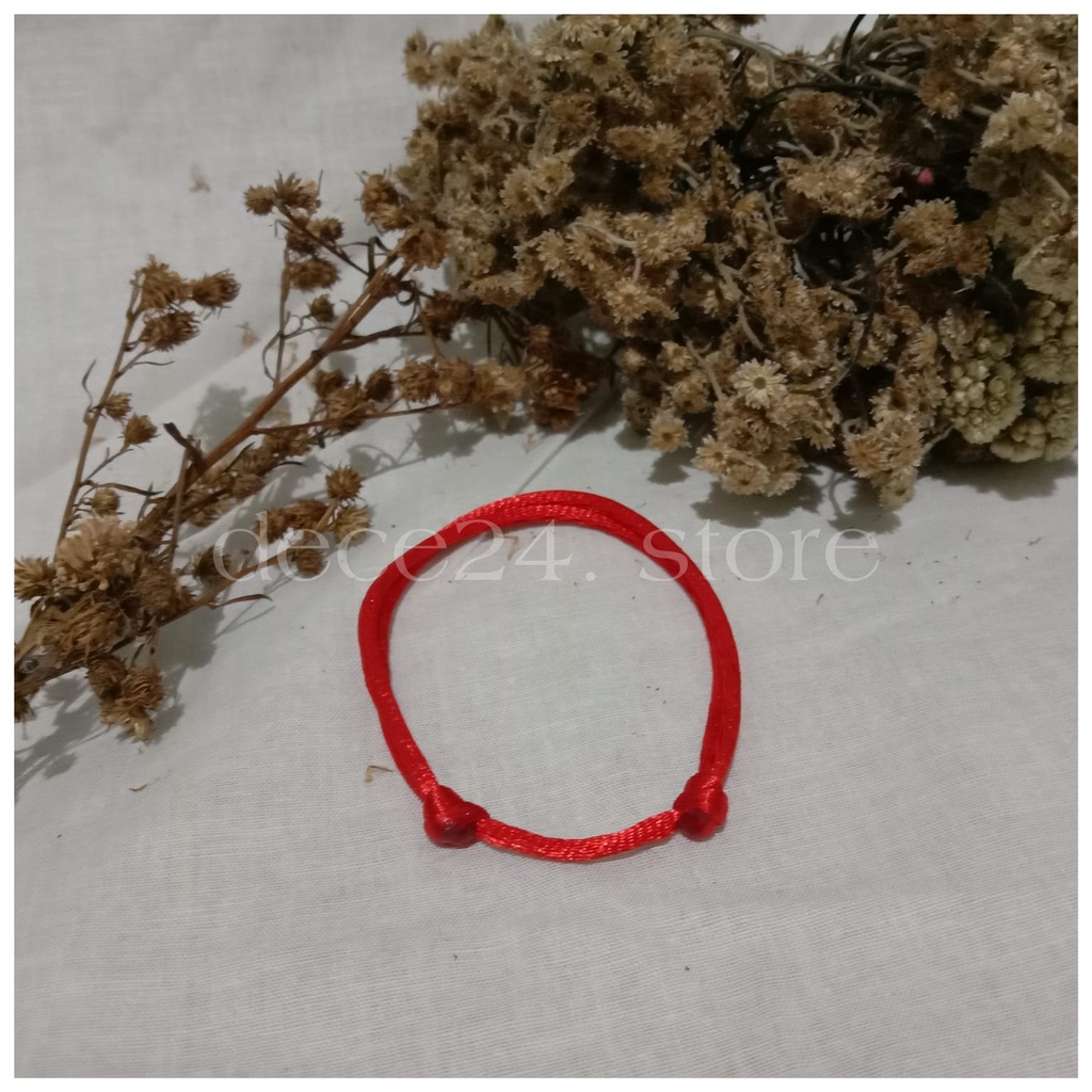 Gelang Tali Satin Merah 2mm