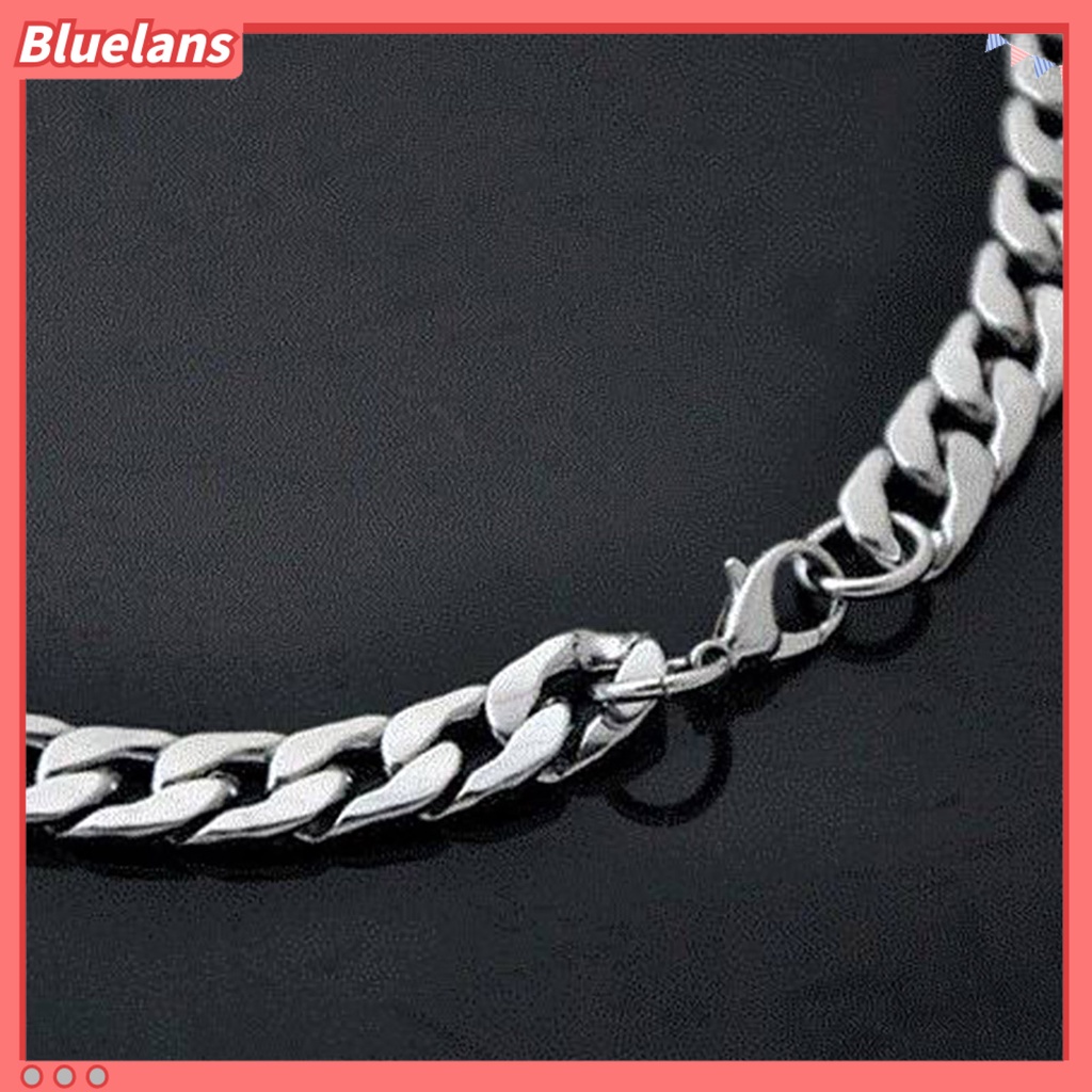 Bluelans Men Fashion Twist Oblate Wide Chain Necklace Gift Jewelry Accessories Club