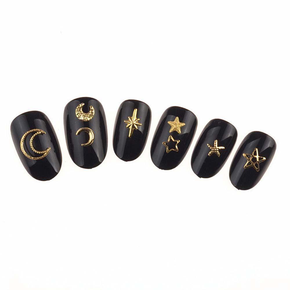 Mxbeauty Rivet Aksesoris Kuku Paduan Emas Gaya Jepang Nail Art Stud Manicure Rivet Nail Ornaments 3D Perhiasan Kuku