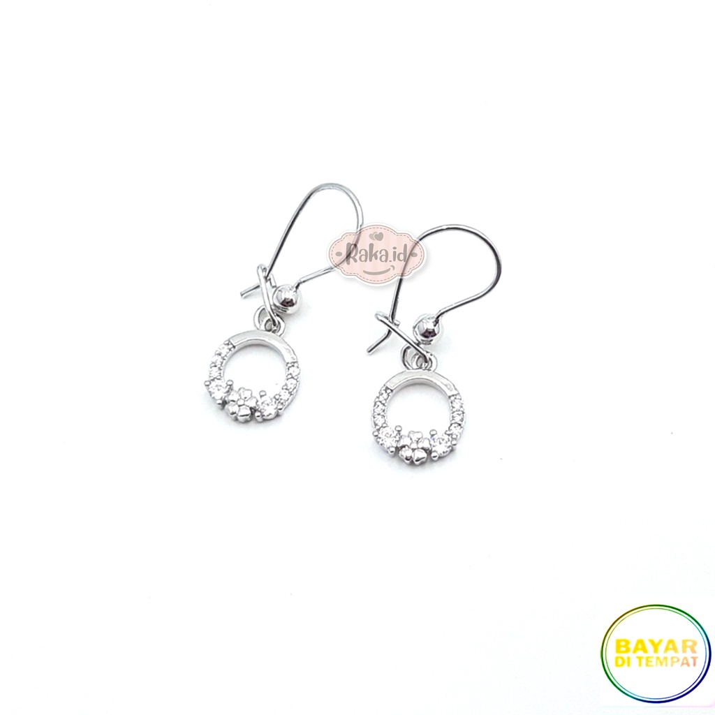 Anting Clip / Klip Baris Ring Motif Bunga Perhiasan Aksesoris Wanita 946