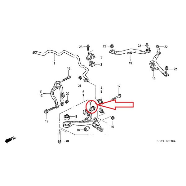 bushing bush bosh bos karet lower arm sayap depan accord cm5 CP2  odyssey rb1 rb2 2003 2004 2005 2006 2007 2008 2009 2010 2011 2012 2013