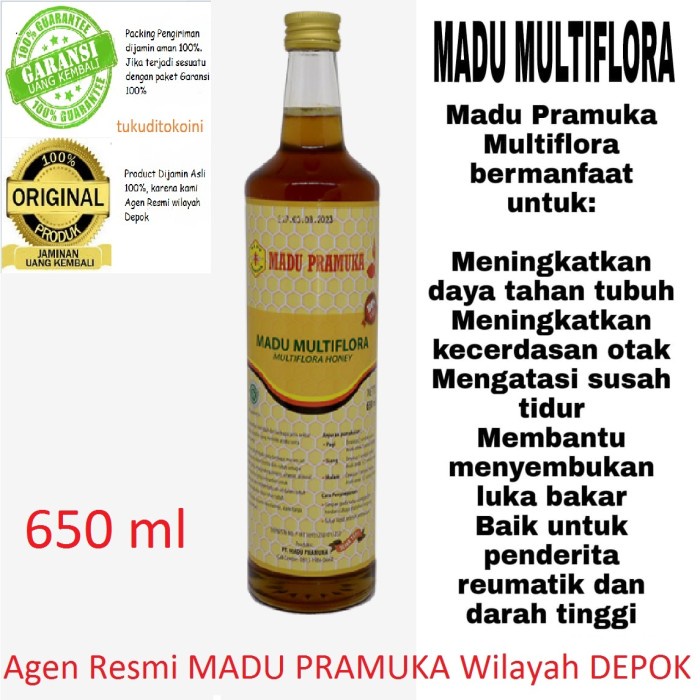 

(BISA COD) Madu Pramuka "MADU MULTIFLORA" 650 ML