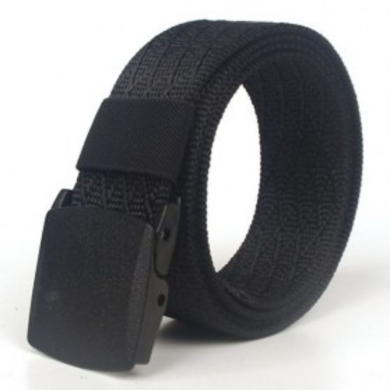 Tali Ikat Pinggang Pria Anti Tactical Xray Plastik Canvas Non Metal Automatic Buckle  black