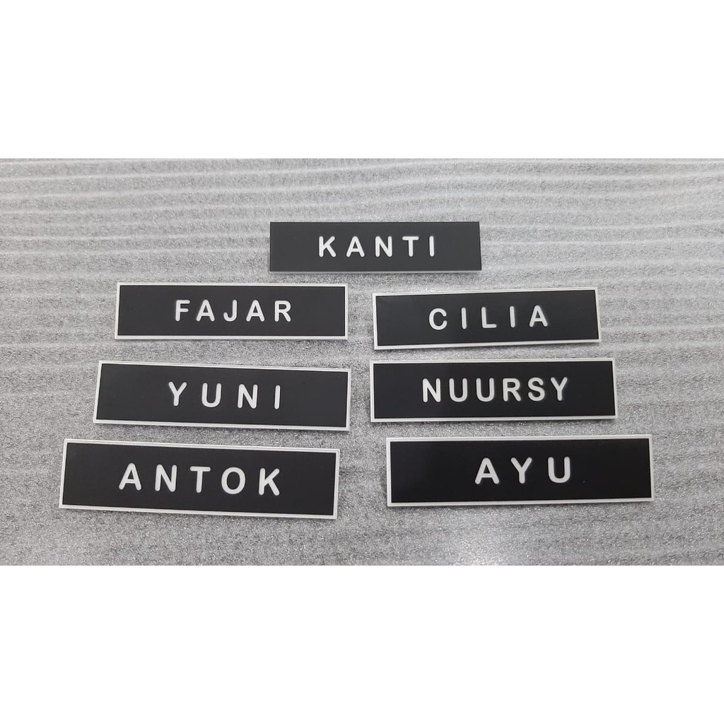 LANGSUNG KIRIM NAME TAG PAPAN NAMA NAMA DADA GAFIR GRAVIER GAVIR LASER LIST PUTIH ( Nametag Ukir/Laser, Papan Nama Persit, PNS, PDH, TNI/POLRI)