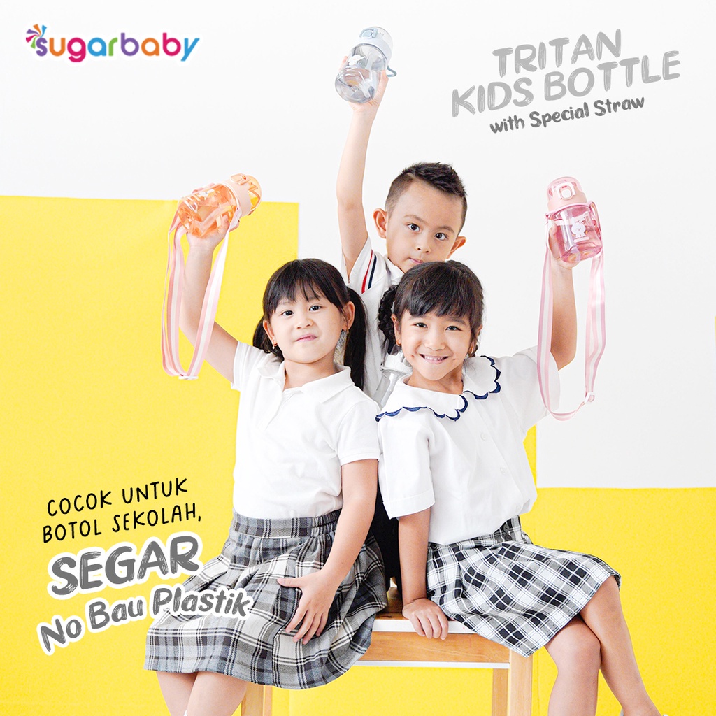 SUGAR BABY TRITAN KID BOTTLE WITH SPECIAL STRAW 400ML