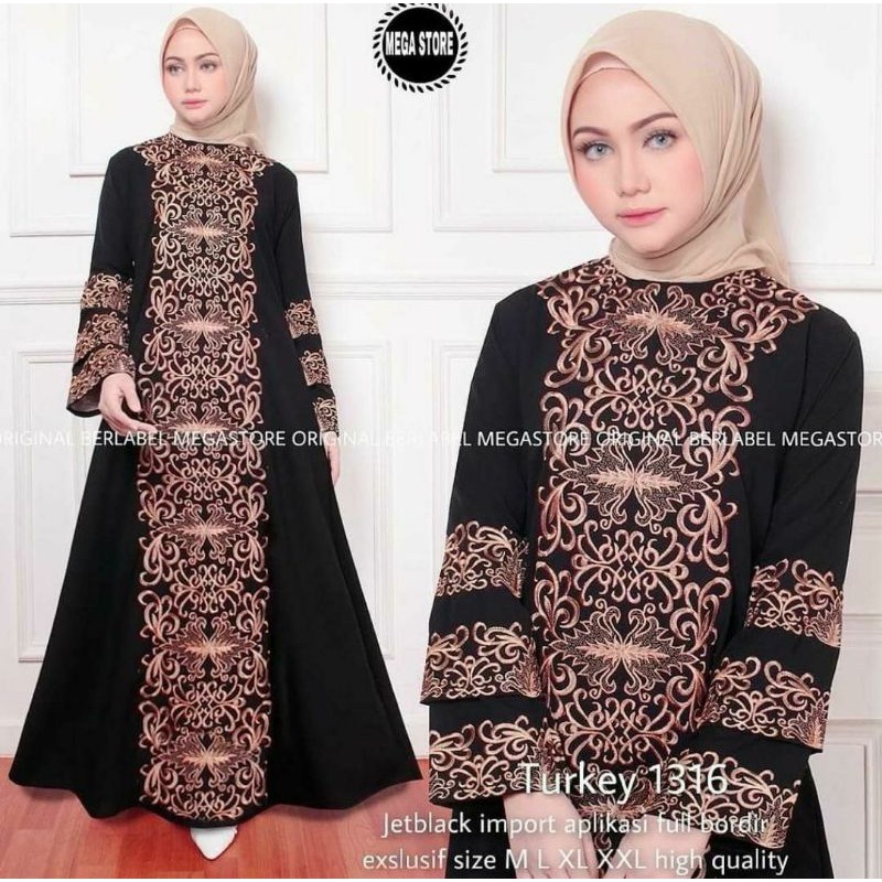 Abaya Bordir Gamis Arab Hitam Abaya terbaru 2021 Abaya Turki Abaya dubai abaya saudi gamis umroh