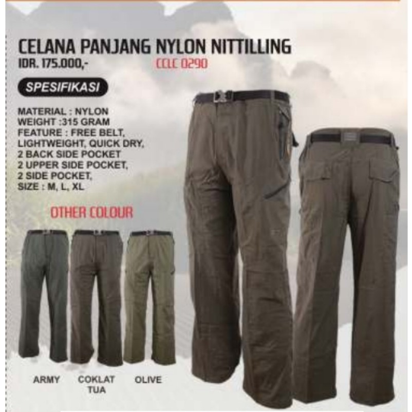 Celana Panjang Cotrek Nylon Net Nettiling Free Belt Original Co-Trek Adventure