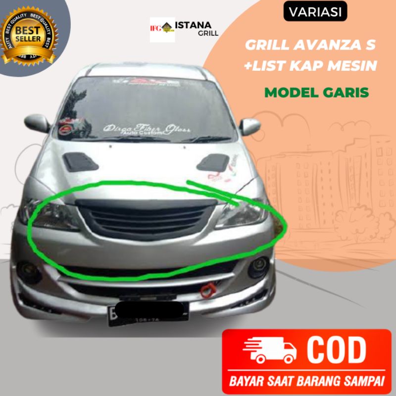 grill avanza s 1.5 model garis dan list kap mesin