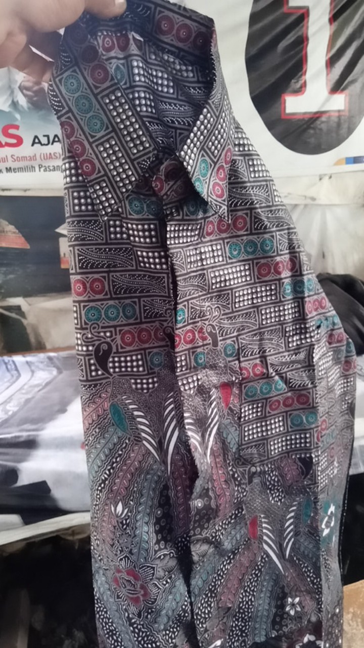 Dian Batik Hrb026 Kenongo Kemeja Abu Bata Pendek Pekalongan Padi M L Xl Kemeja Batik.