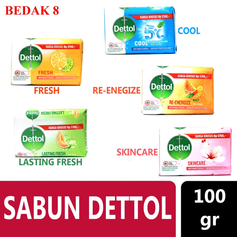 Sabun Mandi Dettol Batangan 100 gr/ Detol Bar Soap