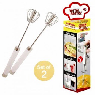 Isi 2 Pcs| Hand Mixer Manual Kocokan Telur Stainless Stell Tekan Mutar