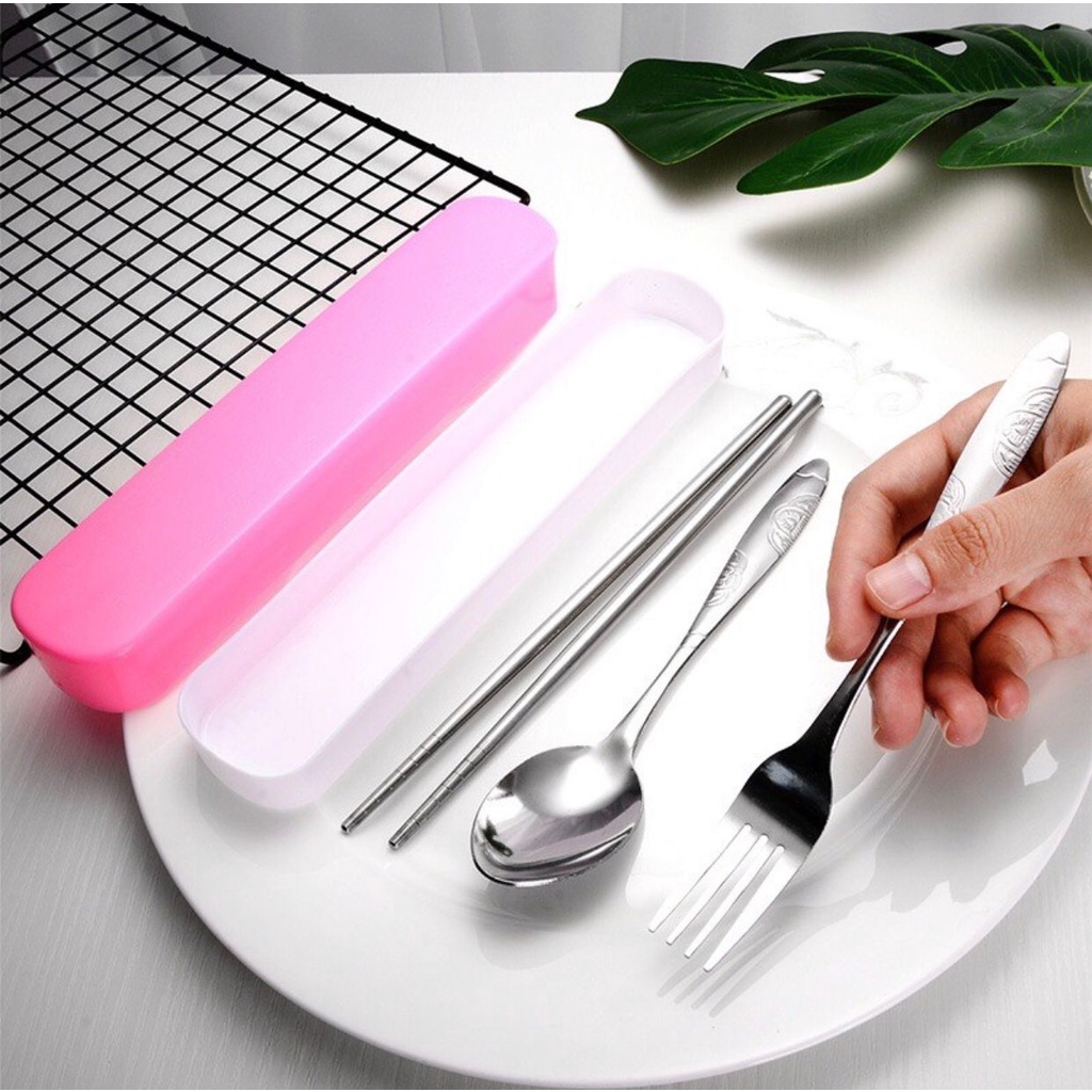 ALAT MAKAN SET STAINLESS SET SENDOK,GARPU,SUMPIT - BAHAN STAINLESS STEEL ALAT MAKAN TRAVEL - BD