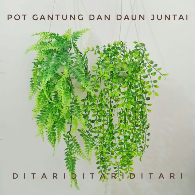 BUNGA DAUN RAMBAT JUNTAI BUNGA HIAS PLASTIK DAUN ARTIFICIAL DEKORASI POT BUNGA GANTUNG