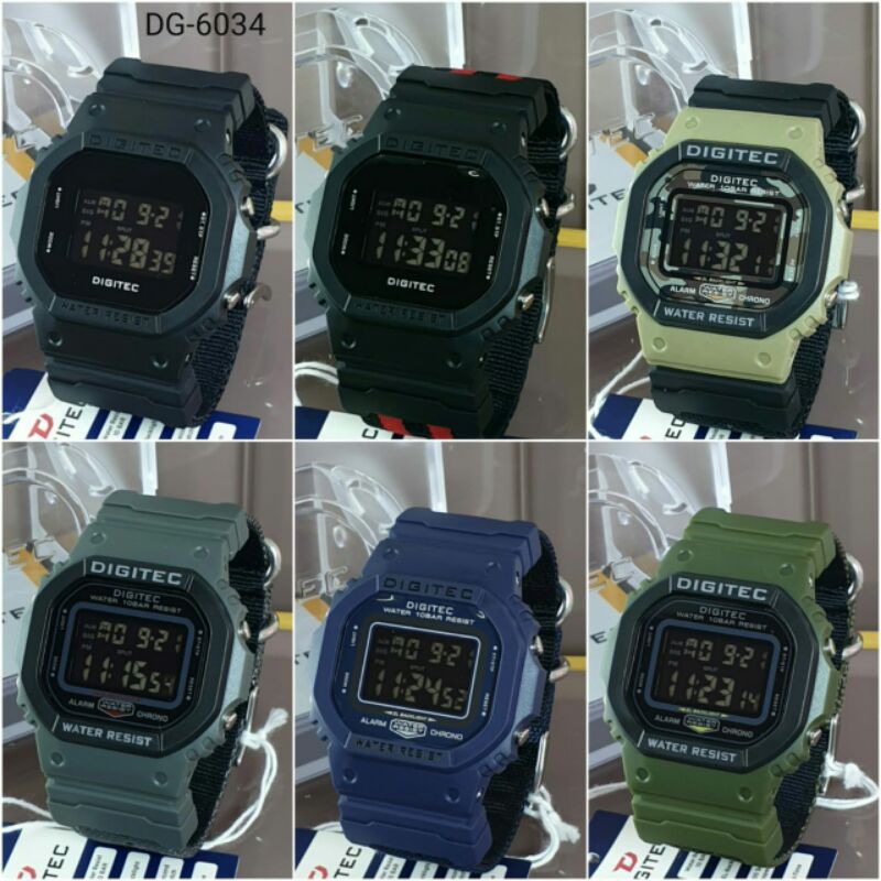 Jam Tangan Pria l Digitec DG-6034T l Strap Kanvas l Include Box