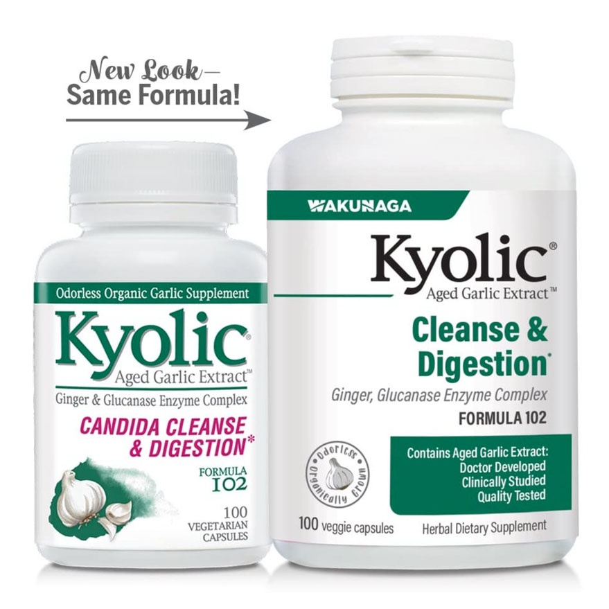 Kyolic Garlic Extract Candida Cleanse Digestion 100 Veggie Capsules Cuci Usus