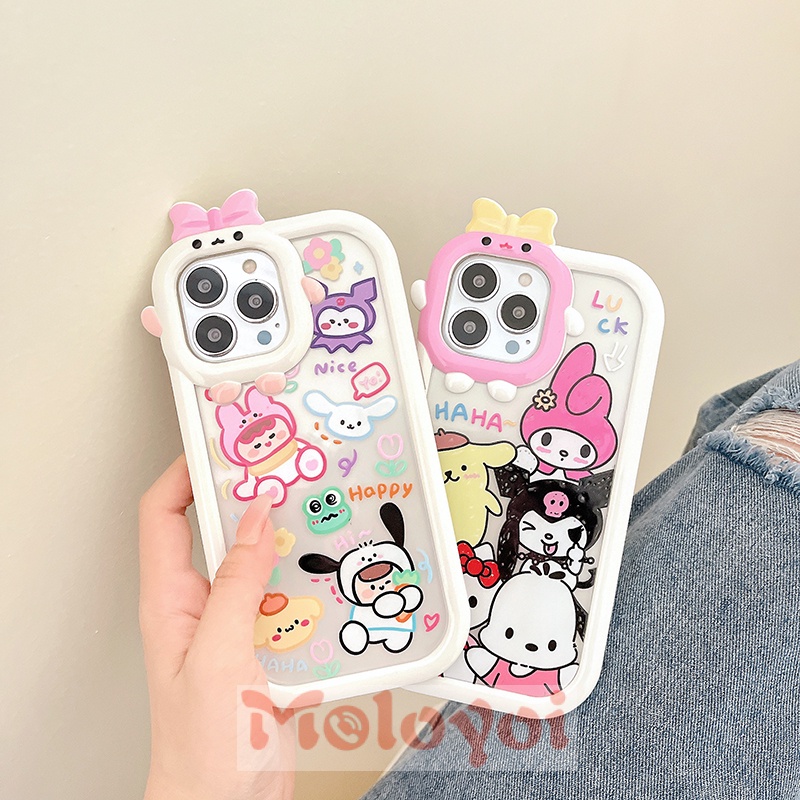 Soft Case TPU Motif Kartun Hello Kitty 3D Untuk IPhone 7 8 14 Plus XR 11 12 13 14 Pro MAX 6 6S Plus X XS MAX SE