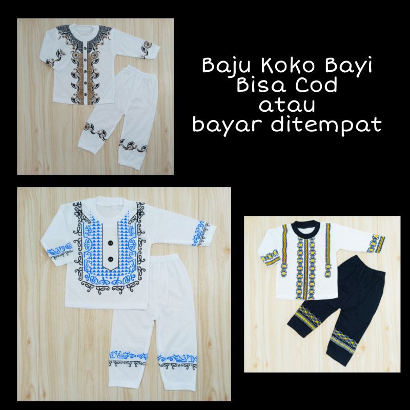 Baju Koko Anak Size 0-9bulan, Pakaian Anak Laki-laki, Setelan Muslim Anak, Baju Aqiqah