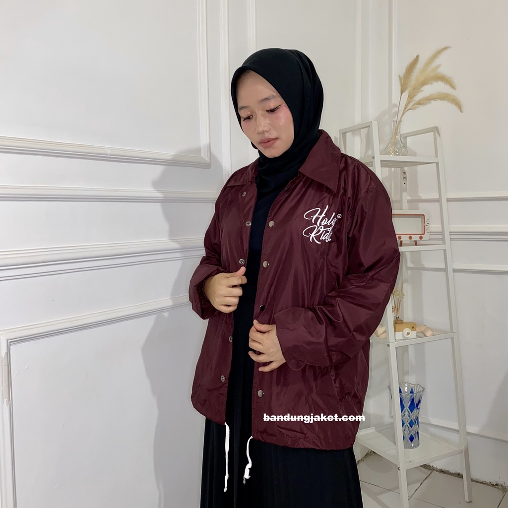 Coach Jacket holyrider  MMXXI BORDIR  MAROON II Jaket Coach model winbacker