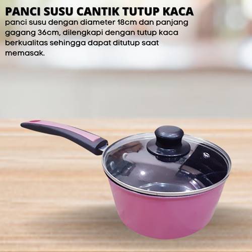 Panci Susu Tutup Kaca Orderpedia Panci Teflon Tutup Kaca Panci Gagang Tutup Kaca Diameter 18 cm