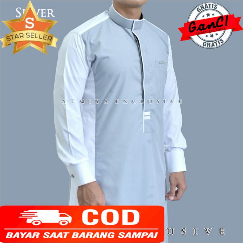 Gamis Atqiya Thobe Yasir / Jubah Atqiya / Gamis Pria / Gamis Kekinian / Jubah laki-laki / Slim fit