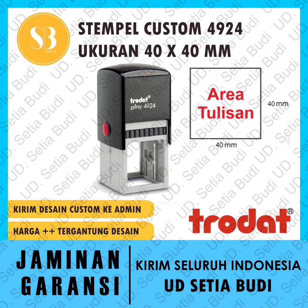 

Stempel Trodat Printy Custom 4924 ukuran 40 x 40 mm