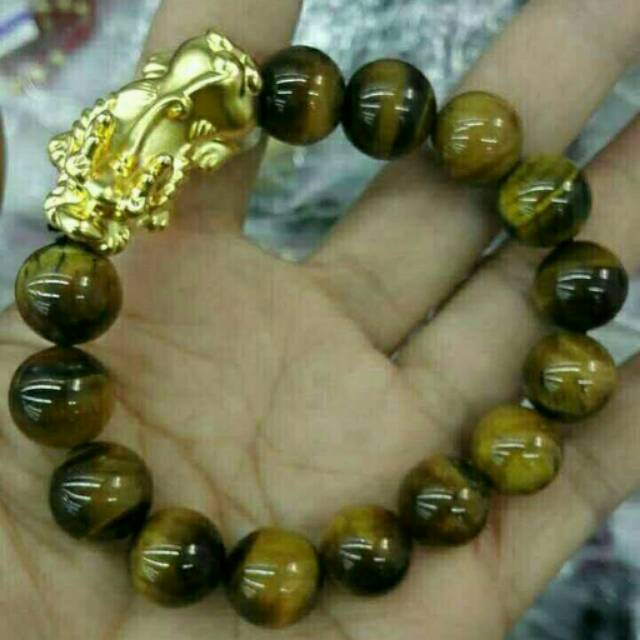 Gelang naga batu tiger eye import china cina pixiu shio