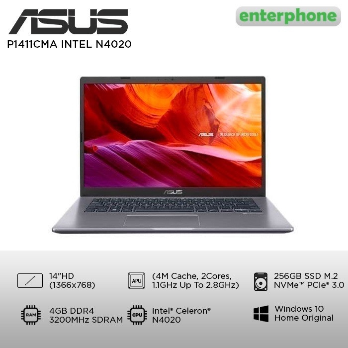 ASUS P1411CMA INTEL N4020 4GB 256 SSD 14.0&quot; W10