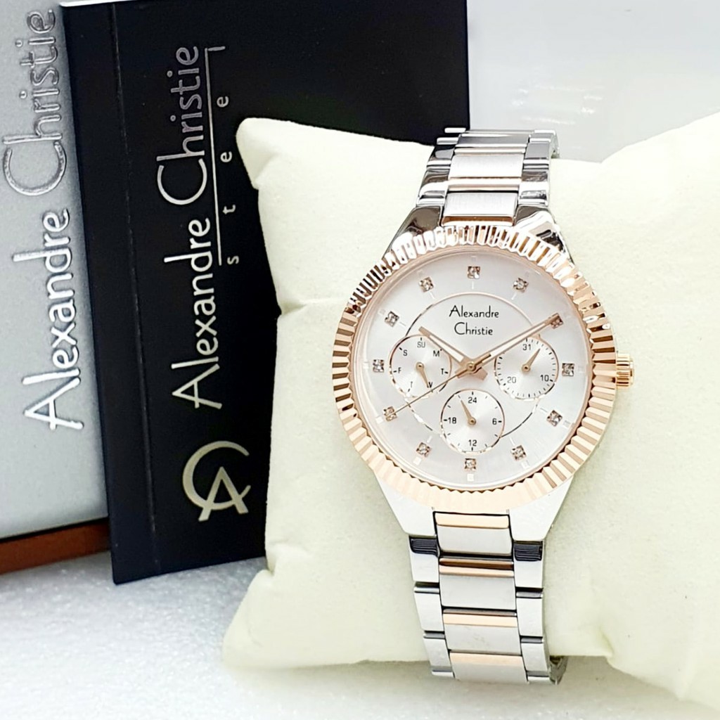 AC alexandre Christie AC 2900 wanita original Stainless steel silver rose gold