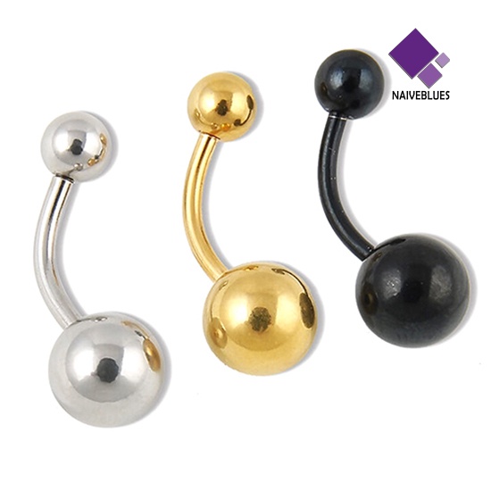 Cincin Tindik Tubuh Bentuk Bola Barbell Bahan Stainless Steel