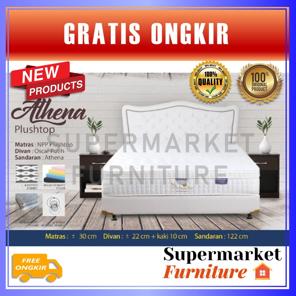 Kasur Springbed Set Uniland Plushtop Paradise Athena