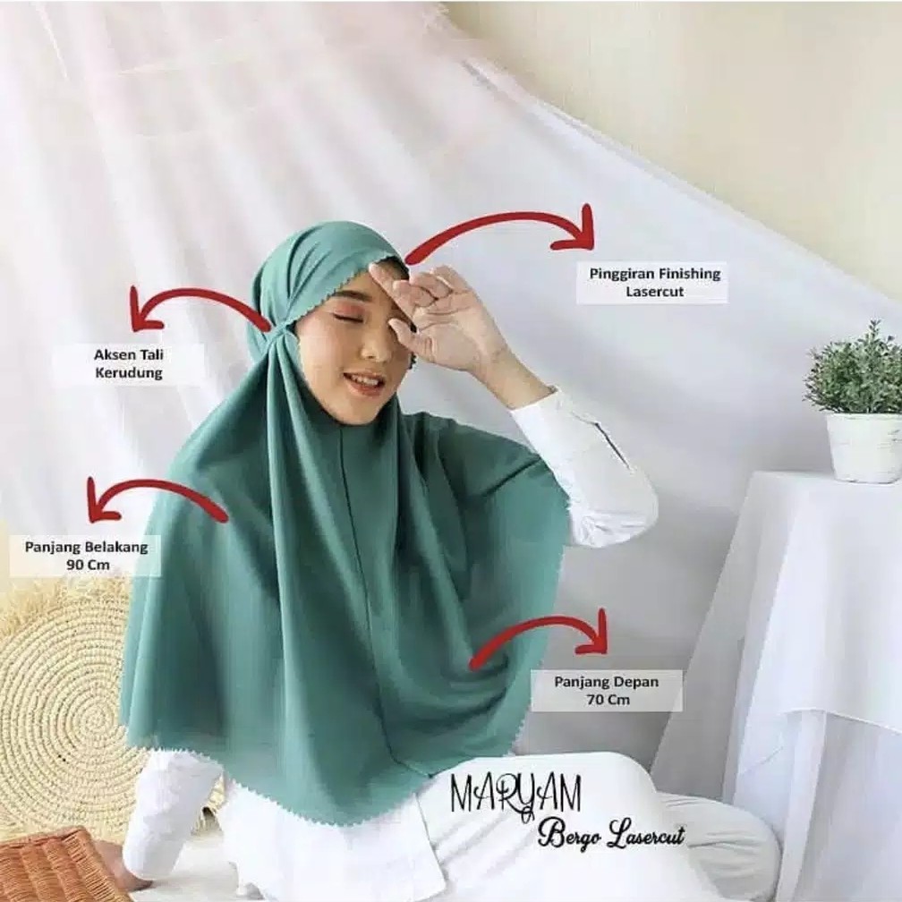 Alny Hijab - Bergo Maryam Laser Cutting