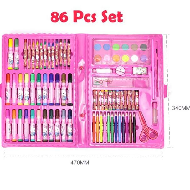

Promo✫ Crayon Anak Lengkap dengan Pensil Warna dan Cat Air 86pcs 1 Set Cryon 72