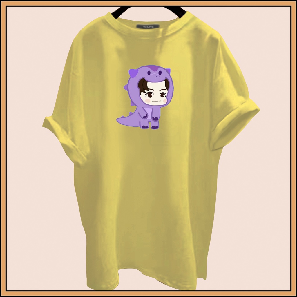 CALVIERO SHOP - BAJU KAOS ATASAN WANITA LILAC DINO PRINT