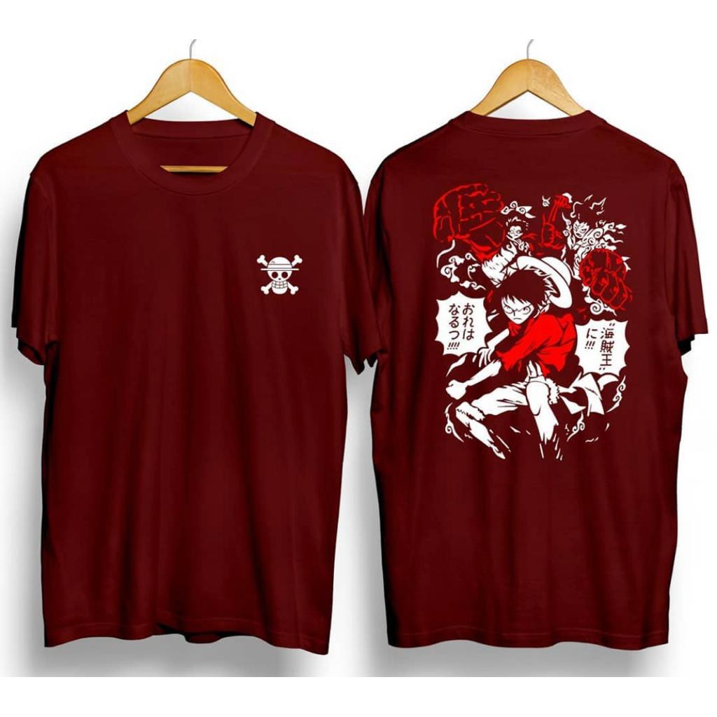 Kaos Pria Baju Destro Luffy One  Piece Komik Dewasa Original Lengan Pendek Cotton Keren Murah T-shir