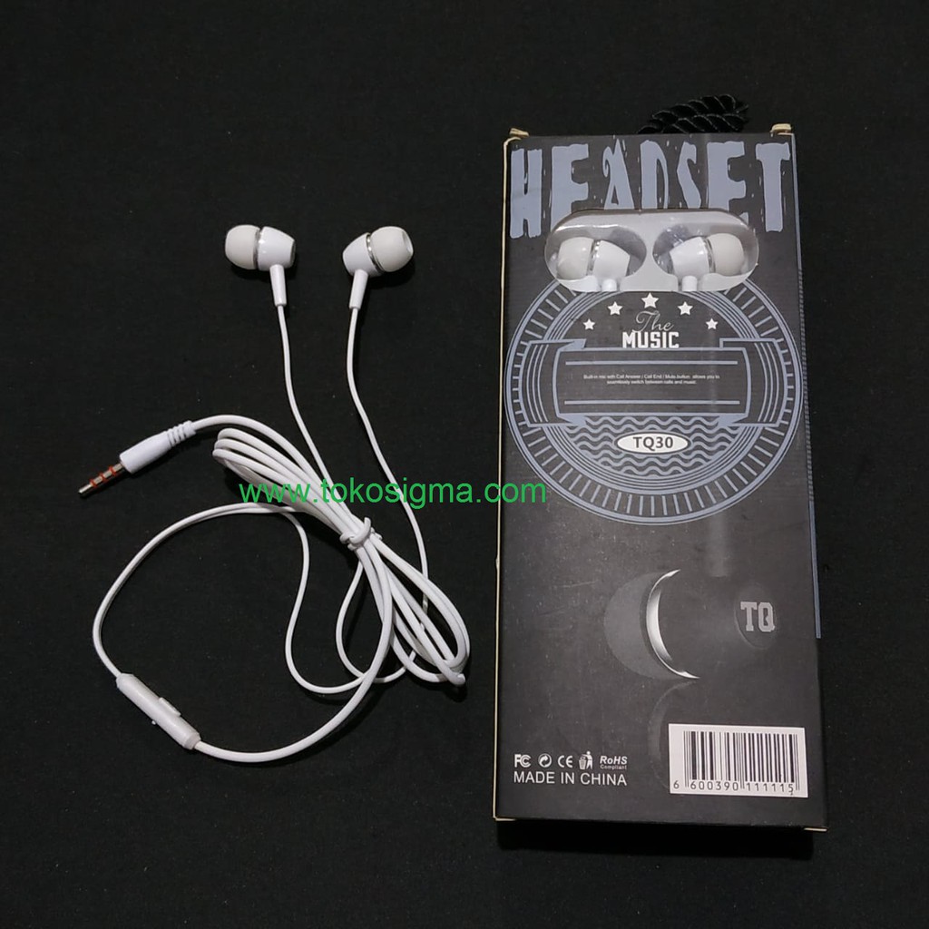 Earphone Handsfree Smartphone In-Ear TQ30 Mic Call Music Stereo Hi-res