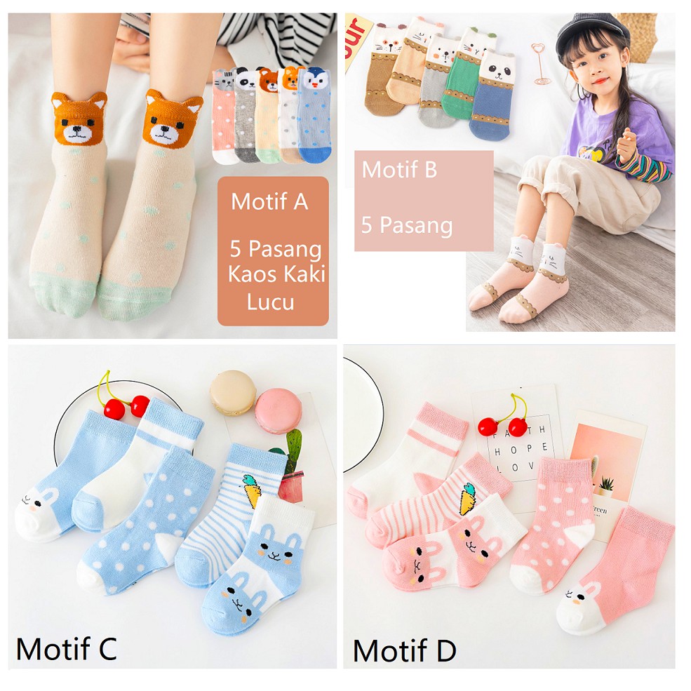 Kaos Kaki Bayi / Kaos Kaki Anak 0-12 Bulan [5 SET]