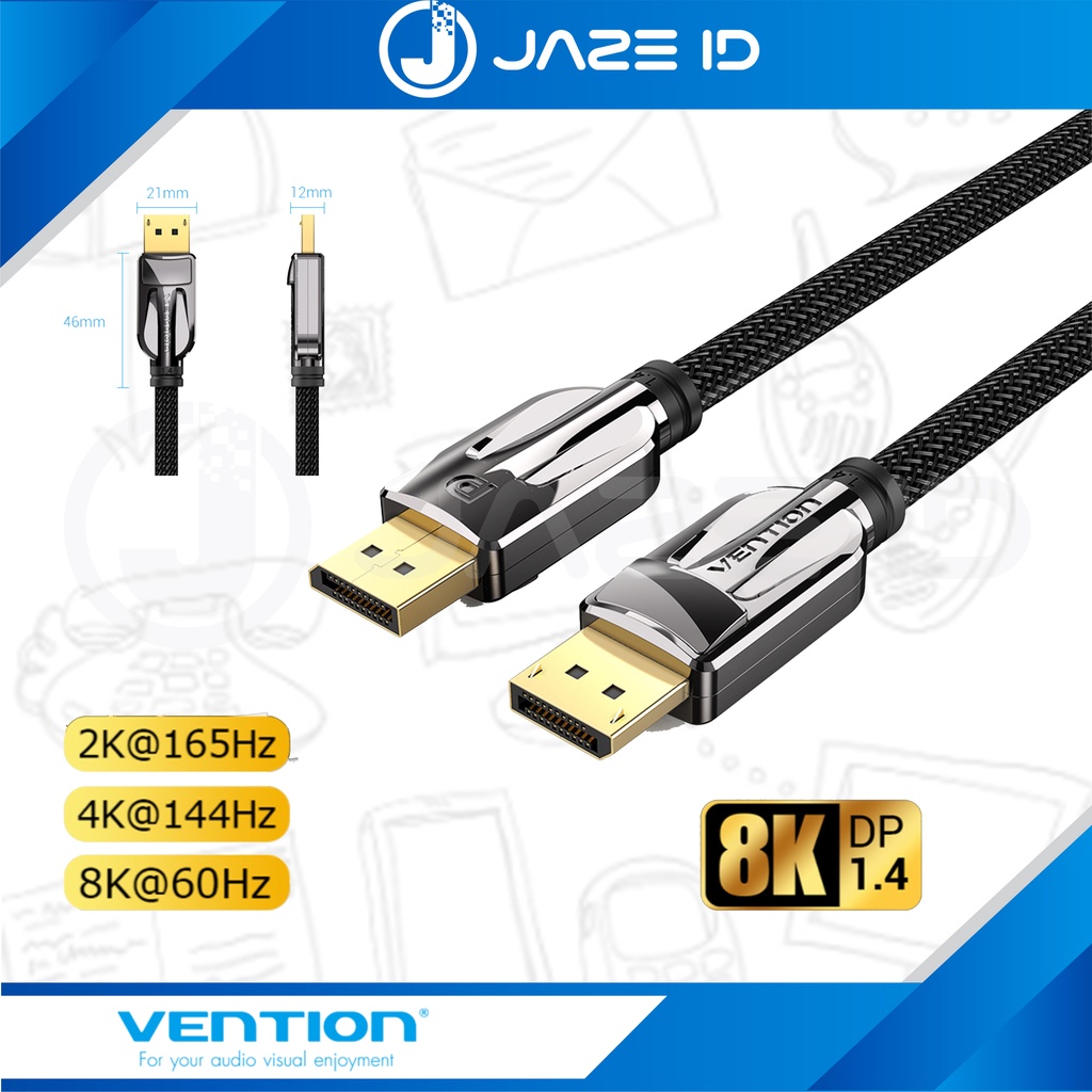 Vention Kabel DisplayPort DP 1.4 Male to Male 4K 8K HDR 2M 3M