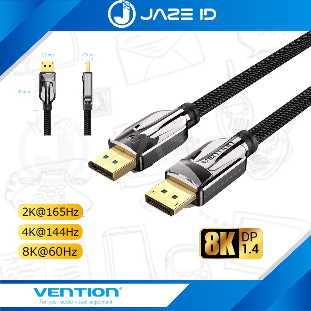 Vention Kabel DisplayPort DP 1.4 Male to Male 4K 8K HDR 1M 1.5M