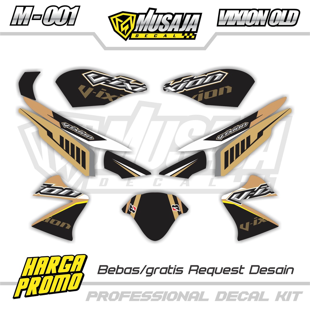 Decal Sticker Full Body Vixion Old - Sticker Full Body Vixion Old hitam