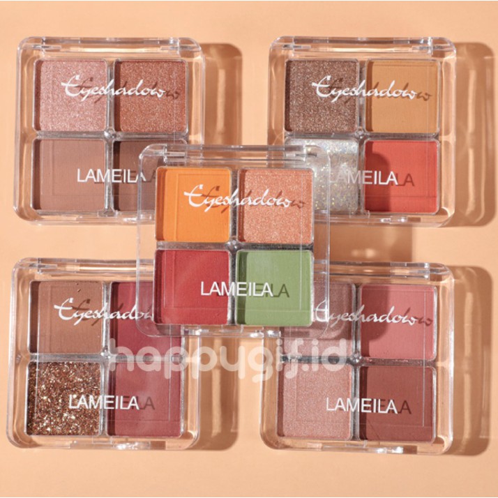 LAMEILA 4 Color Eyeshadow Disk Matte Shimmer Avocado Fruit Eyeshadow Palette LA002