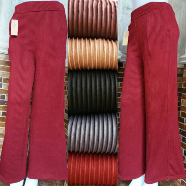 Promo Murah!! Kulot Plisket Salur / Kulot Wanita Terbaru / Nyaman Dipakai / Celana Murah Wanita