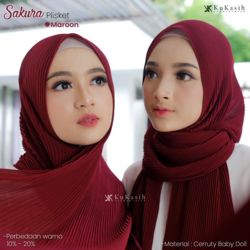 pashmina plisket sakura by kukasih.id