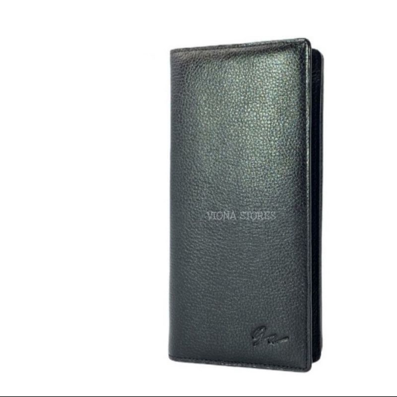 Giorgio Agnelli Dompet Kulit Pria Asli Panjang - Hitam